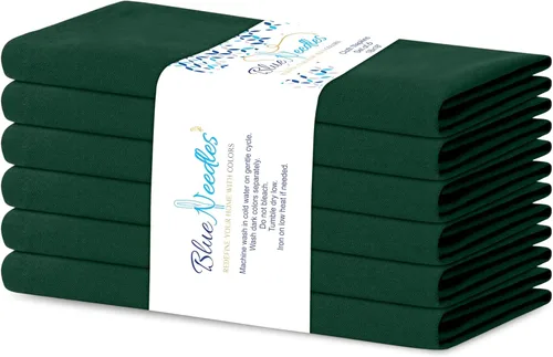Miniatura 32 de Blue Needles - Juego de 12 servilletas de tela sólidas azul marino 100% algodón, servilletas de cena de 45 x 45 centímetros - Suave, reutilizable