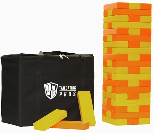 Miniatura 39 de Tailgating Pros Maderas Gigantes Premium que se Derrumban con Estuche de Transporte – ¡Elige los Colores de tu Equipo! Juego Gigante para Patio al