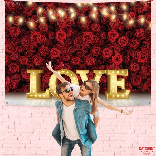 Miniatura 7 de KatchOn, Telón de fondo de tela de 7 x 5 pies para el día de San Valentín, extra grande, telón de fondo de San Valentín para fotografía, pancarta