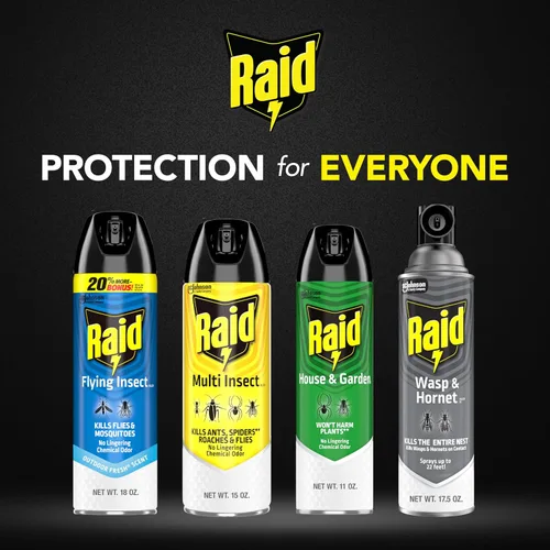 Miniatura 9 de Raid Aerosol para insectos voladores, aroma fresco al aire libre, mata moscas, mosquitos y otros insectos voladores en contacto