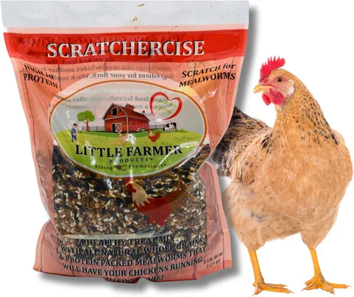 Miniatura 3 de SCRATCHERCISE - Mezcla prémium de pollo y aves de corral para raspar, trigo, milo, guisantes, girasol, cártamo, lino, gusanos de la harina