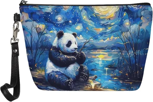 Miniatura 23 de Upetstory Bolsa de maquillaje de animales, bolso pequeño de cuero para cosméticos de viaje para niñas y mujeres, bolso de mano para lápiz labial