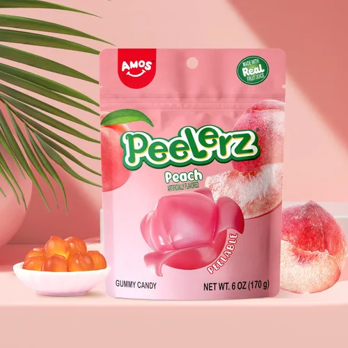 Miniatura 6 de AMOS Peelerz - Paquete variado de 4 gomitas pelables, 3.00 oz cada uno (total de 4.94 oz), mango, uva, plátano, melocotón, gomitas suaves de frutas