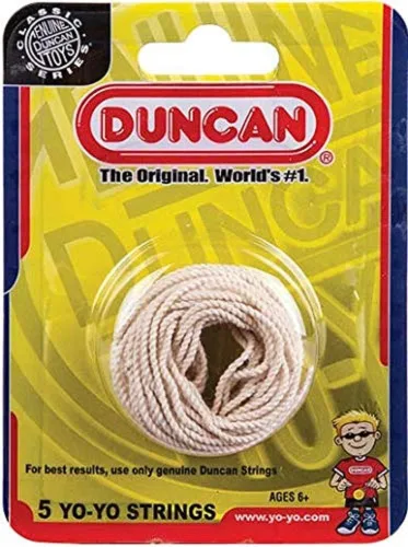 Miniatura 2 de Duncan Toys Yo-Yo de cuerda [Varios colores] - Paquete de 5 cuerdas de algodón para Yo-Yos de plástico y metal Colores surtidos