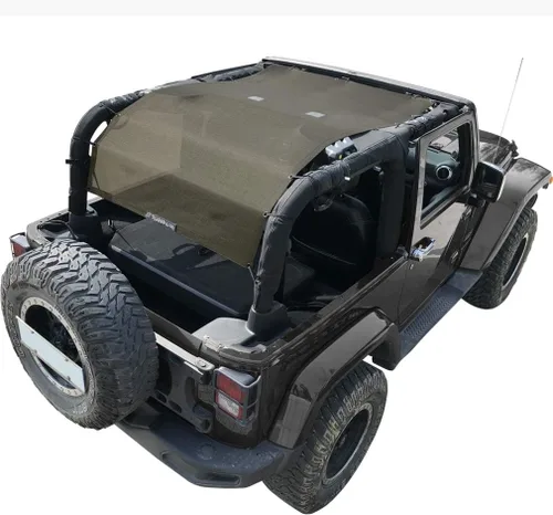 Miniatura 41 de Shadeidea JK - Parasol superior compatible con Jeep Wrangler JKU, cubierta de techo de malla suave (2007-2018) - Bloqueador de ruido de viento UV