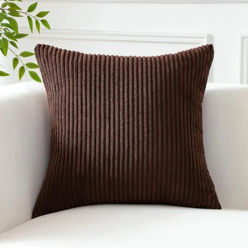 Miniatura 145 de Artscope Fundas de Almohada de Pana a Rayas Acogedoras Súper Suaves Decorativas Cuadradas Fundas de Cojín para Sofá Sillón Dormitorio Decoración