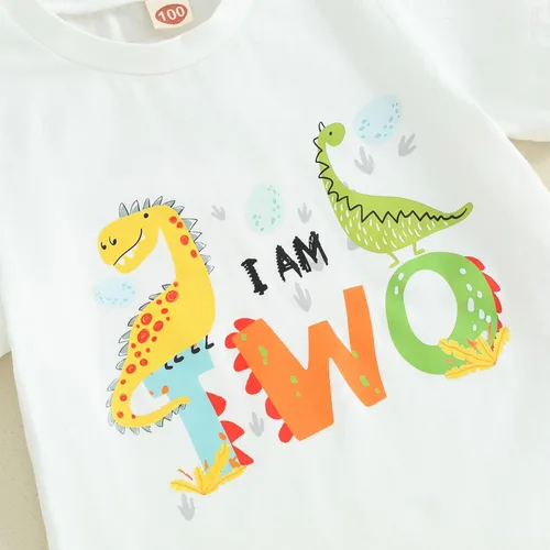 Miniatura 3 de Traje de cumpleaños para bebé niño de 1 a 5 años, conjunto de camisa y pantalón deportivo, conjunto de 1, 2, 3, 4, 5 años
