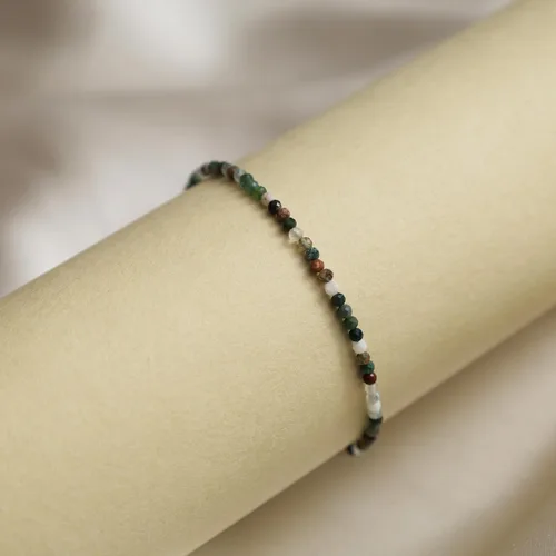 Miniatura 110 de Gempires - Pulseras de cuentas de piedras preciosas hechas a mano, ligeras, de cristal, para uso diario, hipoalergénicas, de 8 pulgadas, chapadas