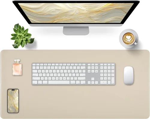 Miniatura 34 de Bloss Almohadilla de escritorio de cuero y reposamuñecas para teclado, alfombrilla grande para mouse + almohadilla para teclado + soporte de muñeca