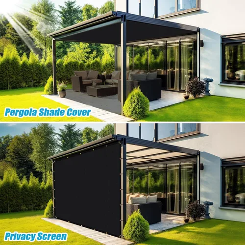 Miniatura 4 de Amagenix - Toldo de pérgola del 90% 4'X 9' negro, tela para proteger del sol con ojales GN07 para jardín, patio, porche al aire libre, grado