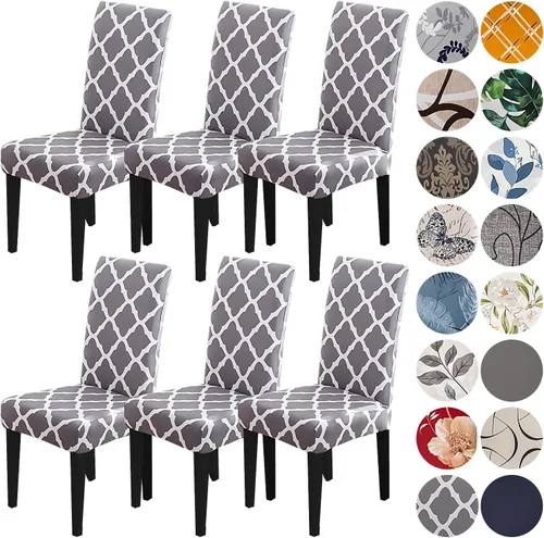 Miniatura 58 de HZDHCLH Juego de 6 fundas grises para sillas Parsons de elastano para comedor, fundas elásticas de elastano para sillas Parsons, fundas de asiento