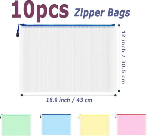 Miniatura 2 de 10 bolsas de archivo con cremallera, bolsa para documentos hecha de cloruro de polivinilo, organizador de recibos para oficina, escuela, viaje