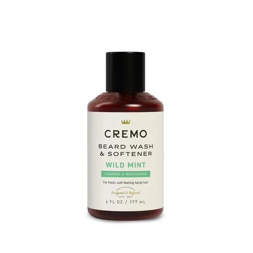 Cremo Wild Mint - Suavizante para barba y raspaduras, suaviza y acondiciona el cabello facial grueso de todas las longitudes en solo 30 segundos, 6