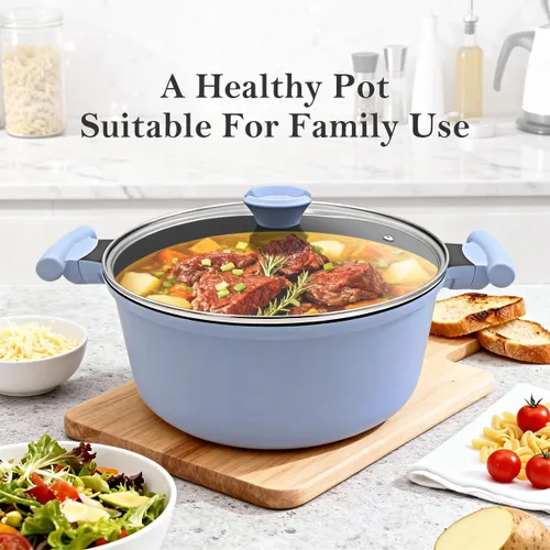 Miniatura 5 de Olla de vapor de 7 cuartos de galón para cocinar, olla grande con tapa, olla antiadherente con cesta de vapor de verduras y albóndigas, utensilios