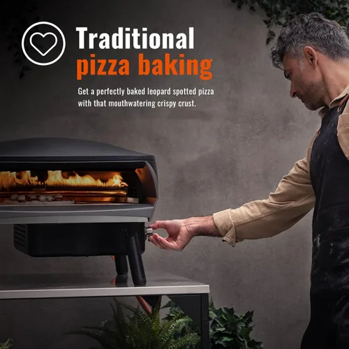 Miniatura 3 de Horno de pizza Witt ETNA Fermo galardonado – Horno de pizza tradicional – Calentamiento rápido a 932.0 °F, capacidad de 15.9 in, cocción de 60 negro