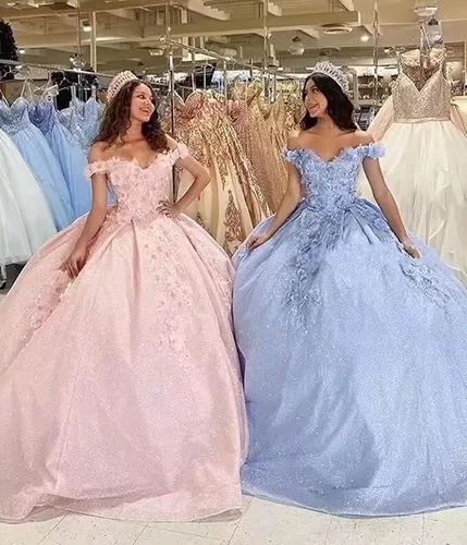 Miniatura 6 de Youjiayi Vestidos de quinceañera florales 3D para mujer, vestidos largos de tul hinchados, vestidos de baile de graduación con hombros descubiertos