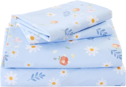 Miniatura 25 de Juego de sábanas de tamaño matrimonial, sábanas de microfibra hipoalergénica refrescante, color azul marino, sábanas suaves de bolsillo extra