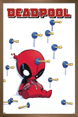 Miniatura 16 de Trends International Marvel Comics Deadpool - Póster de pared de dardos, 22.375 x 34 pulgadas, paquete de impresión premium y colgador negro