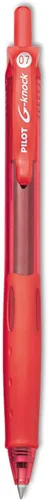 PILOT G-Knock BeGreen - Bolígrafos de tinta de gel recargables y retráctiles, punta fina, tinta roja, paquete de 12 (31508)