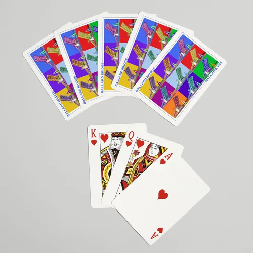 Miniatura 7 de Lantern Press Ballard Bridge, Seattle, WA, Pop Art, 52 Playing Cards for Adults, Poker Size Card Deck