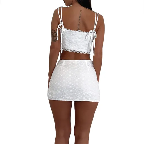 Miniatura 4 de Women Lace Trim Cami Tanks Sleeveless Tie Up Crop Shirt Tops Slim Fit Retro Open Front Cardigan Fairy Y2k Tank Top