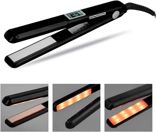 Miniatura 5 de Plancha de pelo infrarroja mejorada para el cuidado del cabello, plancha plana fría, reparación profesional del cabello dañado, para terapia
