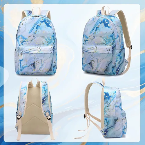 Miniatura 7 de BLUBOON Mochila escolar para niñas y adolescentes con lonchera y estuche para lápices compartimento para computadora portátil, mochila casual