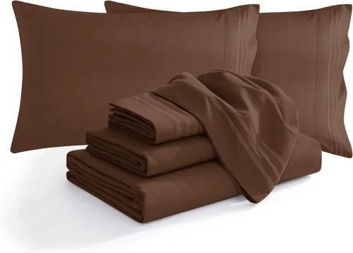 Miniatura 34 de Elegant Comfort - Juego de ropa de cama resistente a arrugas y decoloración más acogedor, sábana bajera elástica en todo el contorno, bolsillo