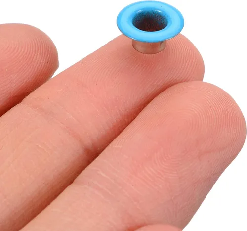 Miniatura 5 de 400 unidades, 10 colores, ojales de metal de 0.197 in y ojales con caja de almacenamiento de herramientas de instalación para ropa, zapatos, bolsa