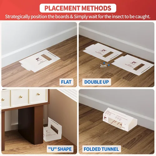 Miniatura 7 de LULUCATCH Trampas de Pegamento, Paquete de 12 Trampas para Ratones de Interior para el Hogar, Cazador de Insectos Adhesivo a Granel Pre-cebado No
