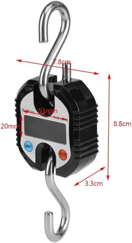 Miniatura 4 de Mini báscula digital de grúa pequeña báscula de grúa en forma de S 3307lbs1102lbs de doble precisión con pantalla LCD báscula electrónica portátil