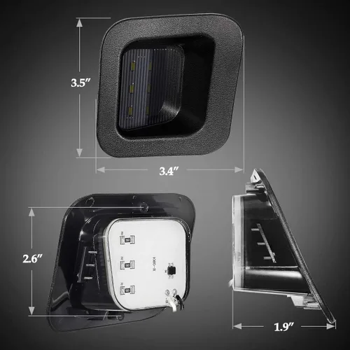 Miniatura 4 de Ensemble de luces LED Partsam para matrícula con carcasa negra ahumada Compatible con Dodge Ram 1500 2500 3500 2003-2018 para camioneta Pickup