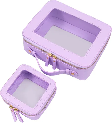 Miniatura 9 de LETGO Bolsas de Maquillaje Transparentes, Bolsa de Aseo Aprobada por la TSA con Cierre, Organizador de Maquillaje Transparente de Gran Capacidad