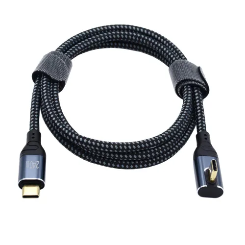 Miniatura 9 de Cable USB-C de 240 W tipo C 480 Mbps 48 V 5 A de perfil bajo en ángulo de 90 grados compatible con USB 2.0 100 W de carga para portátil, tableta