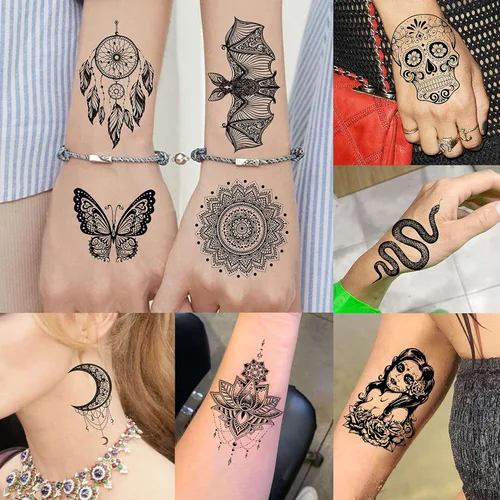 Miniatura 6 de VANTATY - Tatuajes temporales, diseño de flor 011