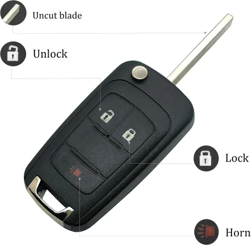 Miniatura 5 de Carcasa de repuesto para llavero compatible con Chevrolet Chevy Equinox Sonic GMC Terrain, control remoto de entrada sin llave para llave de coche