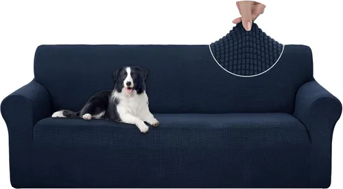 Miniatura 83 de U-NICE HOME Funda elástica para sofá, lavable, protector de muebles para sofá de 3 cojines, apta para mascotas (sofá, gris)