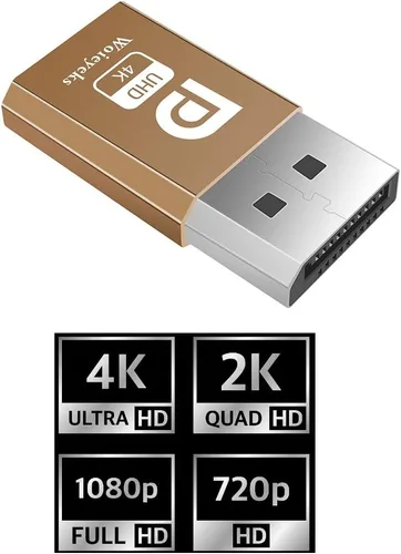 Miniatura 5 de Enchufe ficticio DisplayPort 4K, emulador de pantalla fantasma sin cabeza, compatible con emulador EDID, 1080 @60 Hz-3840 x 2160 @17 Hz, paquete de 2