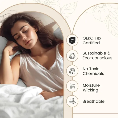 Miniatura 3 de Sábanas Twin XL 100% Algodón Para Cama Twin, Juego de Sábana Bajera Totalmente Elástica y Fundas de Almohada 800TC, Sábanas de Bolsillo Profundo 06