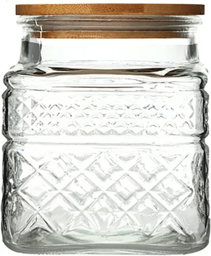 Prettidecor Tarros de Almacenamiento de Vidrio, Recipientes Herméticos de 38 FL OZ con Tapa de Bambú, Contenedores Decorativos de Cocina para