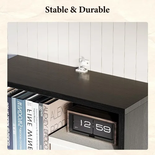 Miniatura 8 de oneinmil Estantería y Librero de 71.5" de Altura, 6 Niveles de Estanterías de Madera con Puertas de Armario, Estanterías de Piso y Gabinetes