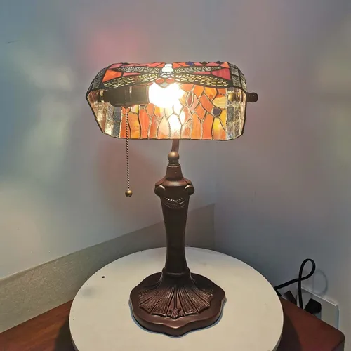 Miniatura 5 de Bieye L10057 Libélula Estilo Tiffany Vidrieras Banqueros Lámpara de escritorio Lámpara de mesa para lectura, trabajo decoración del hogar, 10