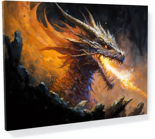 Miniatura 26 de Sense Canvas Dragon Creative 9 - Lienzo decorativo para pared, diseño de dragón para pared, póster grande para el hogar, 40 x 30 pulgadas, 0.75