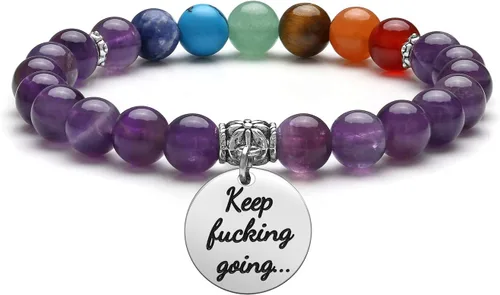 Miniatura 23 de Top Plaza Pulsera de cuentas de 7 chakras para yoga, reiki, cristales curativos, pulsera de cuentas de piedras preciosas de amistad, pulsera