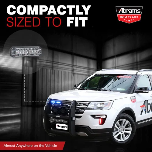 Miniatura 3 de Abrams Ultra Series [Rojo/Blanco] 18W - 6 LED [SAE Clase 1] EMS EMT Vehículo de camión de bomberos [Color dividido] Luz de advertencia
