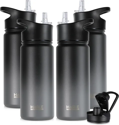 Miniatura 18 de HASLE OUTFITTERS Botella de agua aislada de 16 onzas para niños, botella de agua de acero inoxidable de doble pared al vacío, a prueba de fugas