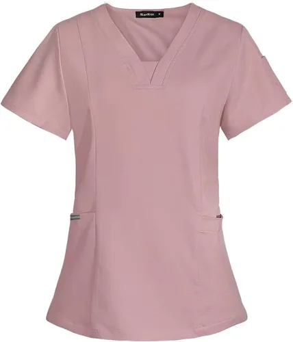 niaahinn Camiseta quirúrgica clásica con cuello en V para mujeres y hombres, para uso médico debajo de la exfoliación, para hombres y mujeres