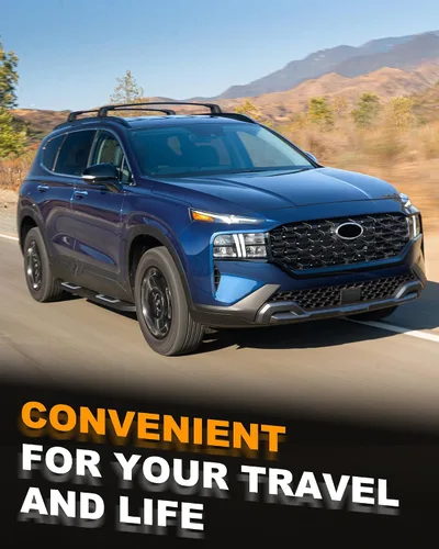 Miniatura 6 de Barras transversales mejoradas para Hyundai Santa Fe 2019-2023, barras transversales de techo antirrobo para equipaje, kayak, esquí, bicicleta