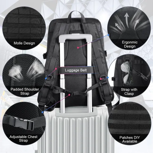 Miniatura 4 de BERTASCHE Mochila de almuerzo, mochila para laptop de 15.6 pulgadas, mochila de trabajo con hielera aislada para hombres y mujeres, mochila táctica