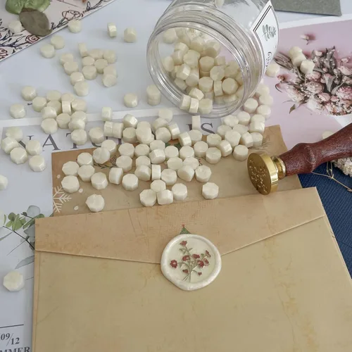 Miniatura 3 de Cuentas de cera de sellado, 200 cuentas de sello de cera octagonal a granel para invitaciones de boda, envoltura de regalos de Navidad, tarjetas